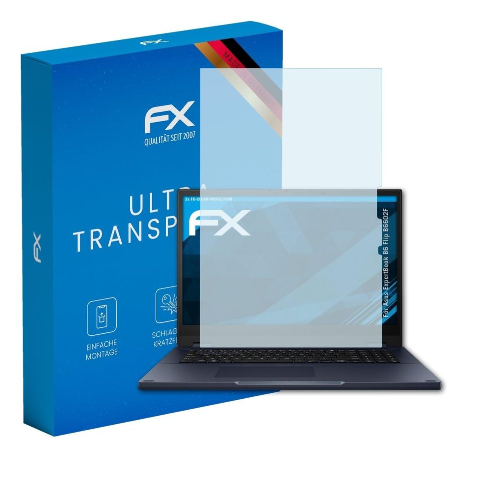 atFoliX Screen Protection Film compatible with Asus ExpertBook B6 Flip B6602F Screen Protector, ultra-clear FX Protective Film (2X)