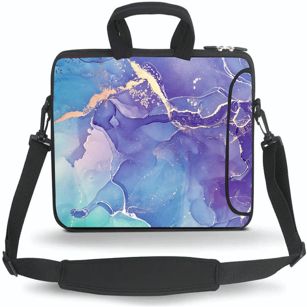 11 11.6 12 12.5 13 inches Case Laptop Notebook PC Messenger Bag Tablet Travel Case Neoprene Handle Sleeve with Shoulder(Purple Marble)