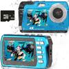 Waterproof Digital Camera, Underwater Camera with 32GB Card(Installed), 4K FHD 48MP Dual-Screen Selfie Under Water Camera for Photography, 10FT Waterproof Camera for Snorkeling, Surfing, Rafting