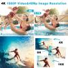 Waterproof Digital Camera, Underwater Camera with 32GB Card(Installed), 4K FHD 48MP Dual-Screen Selfie Under Water Camera for Photography, 10FT Waterproof Camera for Snorkeling, Surfing, Rafting view 2