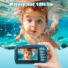 Waterproof Digital Camera, Underwater Camera with 32GB Card(Installed), 4K FHD 48MP Dual-Screen Selfie Under Water Camera for Photography, 10FT Waterproof Camera for Snorkeling, Surfing, Rafting view 3