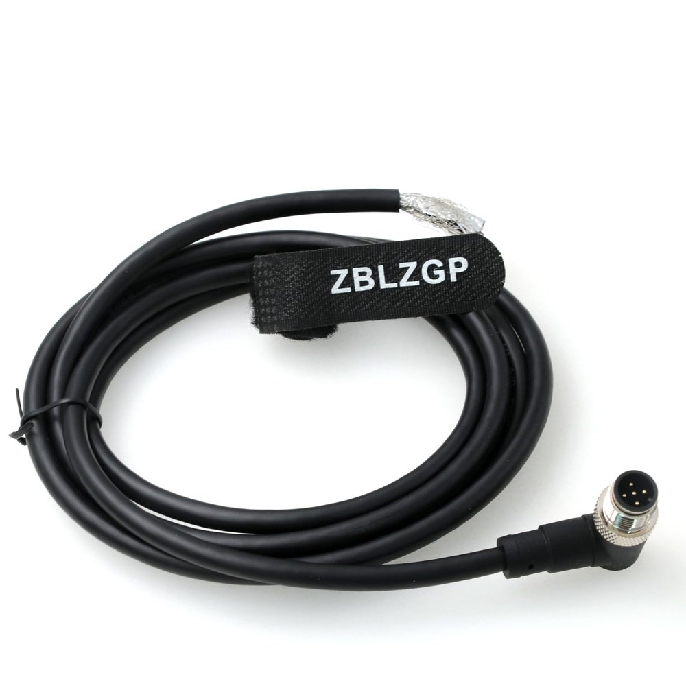 ZBLZGP M12 A-Code 5 Pin Male Bare Cable, 40M, Tinned Copper Conductor, Flame Retardant TPE Insulation, for Electrical Control Systems in Factories