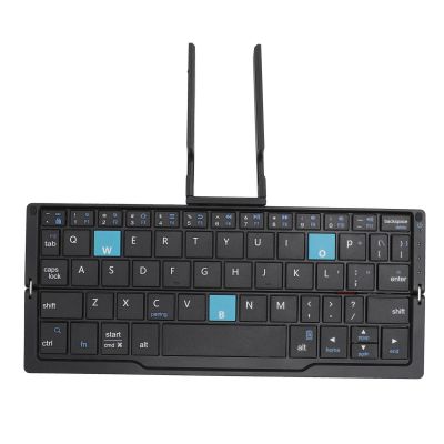 VBESTLIFE Foldable Bluetooth Keyboard with Stand, Portable Pocket Tablet Phone Keyboard, Aluminum Alloy, Quiet, Long Battery Life, Black Gray