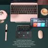 VBESTLIFE Foldable Bluetooth Keyboard with Stand, Portable Pocket Tablet Phone Keyboard, Aluminum Alloy, Quiet, Long Battery Life, Black Gray view 2