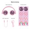 BuddyPhones POP Fun | Foldable Bluetooth Kids Headphones + Microphone, Works Wired or Wireless - SafeAudio Volume Limiting for iPhone/iPad/Tablet/PC and More (Pink) view 2