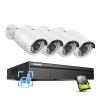 SANNCE 4K POE CCTV Home Security Camera System 8CH POE NVR Recorder with 2TB Hard Drive, 4X 5MP Outdoor Metal IP Cam 5MP Resolution, Power Over Ethernet, Easy Mobile Access with APP Alert view 1