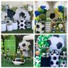 Ellteecz Kids Football Soccer Birthday Party Round Backdrop Cover Dia6ft Circle Background Stand Stretchy Fabric Covers for Boys Baby Shower Festa Parties Banquets Decorations view 3