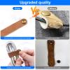 Coideal Leather Cable Ties Organizer, 20 Pcs Earphone Cable Straps Reusable USB Cord Keeper with Snap Cord Clips Holder for Phone (Short + Long, Brown) view 2