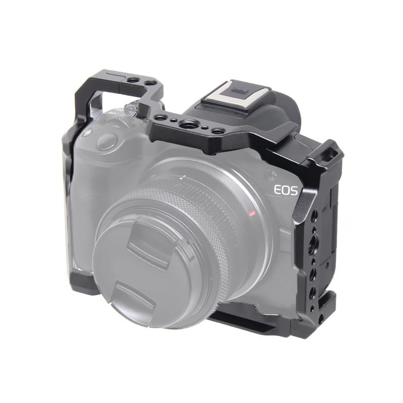 BGNing R50 Camera Cage Rig for EOS R50 Cage Aluminum Video Rig 1/4" 3/8" Thread Holes Cold Shoe Mount Protective Frame DSLR Camera Stabilizer