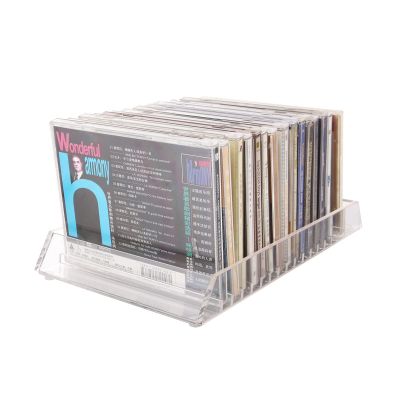 XibanY Record Storage Shelf Fashion Simple Design Acrylic Transparent Crystal Sense Multi-Grid Desktop CD Box Disc Storage Box CD Display Rack Record Holder Shelf