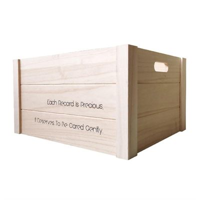 XibanY Record Storage Shelf Vinyl Record Storage Crate, Wooden LP Record Storage Box Album Holder with Handle, Vinyl Record Storage Cube, Holds up to 90 Albums Record Holder Shelf (Color : B)