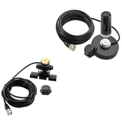 Anina Adjustable NMO Antenna Lip Mount Bracket with UHF RG58 Coaxial Cable, Dual Band Antenna Magnetic Base PL259 Coax Wire with Mount Cap