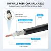 Anina Adjustable NMO Antenna Lip Mount Bracket with UHF RG58 Coaxial Cable, Dual Band Antenna Magnetic Base PL259 Coax Wire with Mount Cap view 4