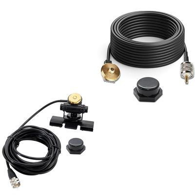 Anina Adjustable NMO Antenna Mount Bracket, Mount Cap, UHF PL259 RG58 Coaxial Cable 16ft Coax Cable NMO to PL259 RG58 Coaxial Wire, NMO Rain Cap for VHF/UHF Antenna