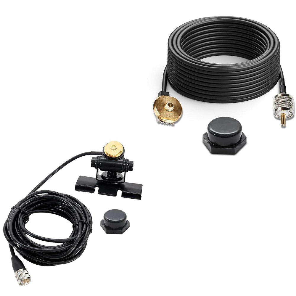 Anina Adjustable NMO Antenna Mount Bracket, Mount Cap, UHF PL259 RG58 Coaxial Cable 16ft Coax Cable NMO to PL259 RG58 Coaxial Wire, NMO Rain Cap for VHF/UHF Antenna