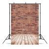10x15ft Brick Wall Backdrop Retro Red Brick Wall Rustic Wood Floor Photography Background Birthday Baby Shower Party Kids Adults Portraits Decoration Supplies Photo Booth Props view 1