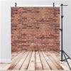 10x15ft Brick Wall Backdrop Retro Red Brick Wall Rustic Wood Floor Photography Background Birthday Baby Shower Party Kids Adults Portraits Decoration Supplies Photo Booth Props view 3