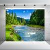 BELECO 5x3ft Fabric Mountain River Backdrop Spring Summer Landscape Forest Trees Nature River Stones Background Outdoor Camping Hiking Decor Kid Adult Artistic Portrait Photo Studio Props view 3