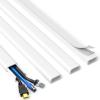 Delamu TV Cord Hider, Cord Covers for 2-3 Wires on Wall, Paintable Cable Hider Wire Covers for Cords, Easier Setup Wire Hiders for TV on Wall, Cable Cover Management to Hide Wires, W0.94H0.47in, White view 1