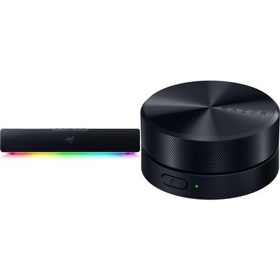 Razer Leviathan V2 X PC Soundbar - Compact Chroma RGB Design, Bluetooth 5.0 & Wireless Control Pod: Advanced Audio Control for Nommo V2 & Leviathan V2 Speakers