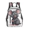 ALLiYa Grey Rat Printed Travel Laptop Backpack Waterproof Lightweight Foldable Backpack Bag Lightweight Backpack Women For Travel view 1