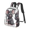 ALLiYa Grey Rat Printed Travel Laptop Backpack Waterproof Lightweight Foldable Backpack Bag Lightweight Backpack Women For Travel view 2