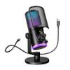FIFINE Gaming PC Microphone, USB Streaming Microphone with Game Chat Balance, Computer Condenser Desktop RGB Mic with Mute Button, Noise Cancellation for Podcast/Twitch/Discord-AMPLIGAME AM6 view 1