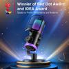 FIFINE Gaming PC Microphone, USB Streaming Microphone with Game Chat Balance, Computer Condenser Desktop RGB Mic with Mute Button, Noise Cancellation for Podcast/Twitch/Discord-AMPLIGAME AM6 view 2