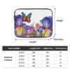 NONHAI Iris Flower Butterfly Laptop Sleeve Case 10 inch Laptop Bag Shockproof Protective Notebook Case Computer Carrying Bag Case, Black view 2