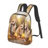 ALLiYa Cute Corgi Dog Printed Travel Laptop Backpack Waterproof Lightweight Foldable Backpack Bag Lightweight Backpack Women For Travel view 2