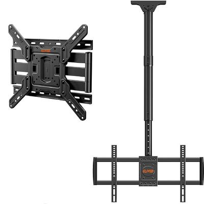 ELIVED Ceiling TV Mount YD3016 and Ultra Slim TV Wal Mount YD3033 for up to 75" Screens, Full Motion tv Mount Swivel and Tilt
