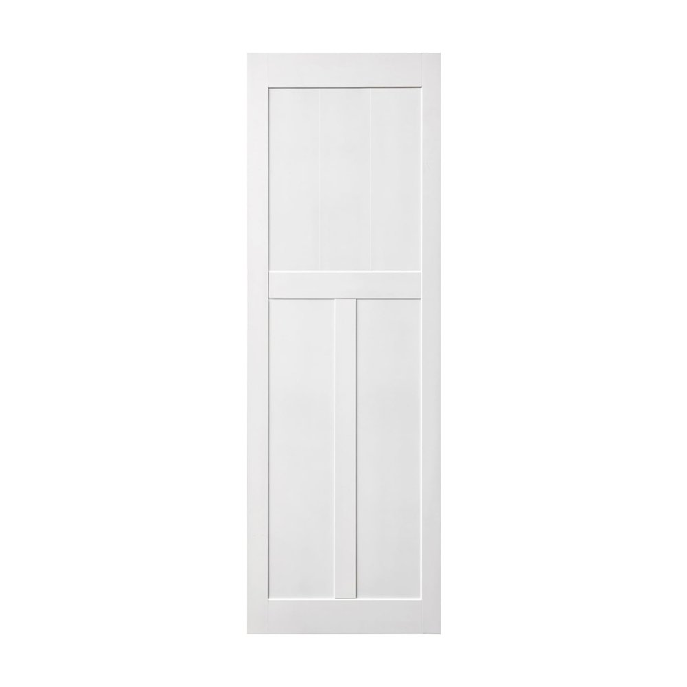 28 X 84 Inch Barn Door Slab, White Barn Doors, Modern Interior Sliding Doors, Real Primed DIY Slab Door, Pre-Drilled Ready to Assemble, Anti-Deformation, Moisture-Proof, T-Style