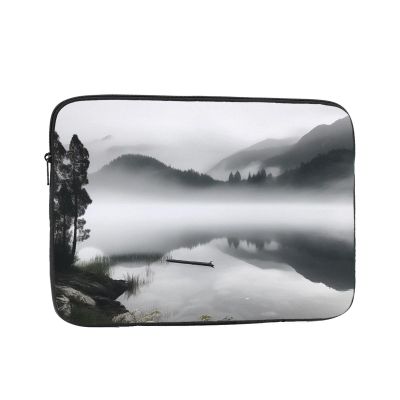 Lake with Foggy Moun View Laptop Sleeve Case 12 inch Laptop Bag Shockproof Protective Notebook Case Computer Carrying Bag Case