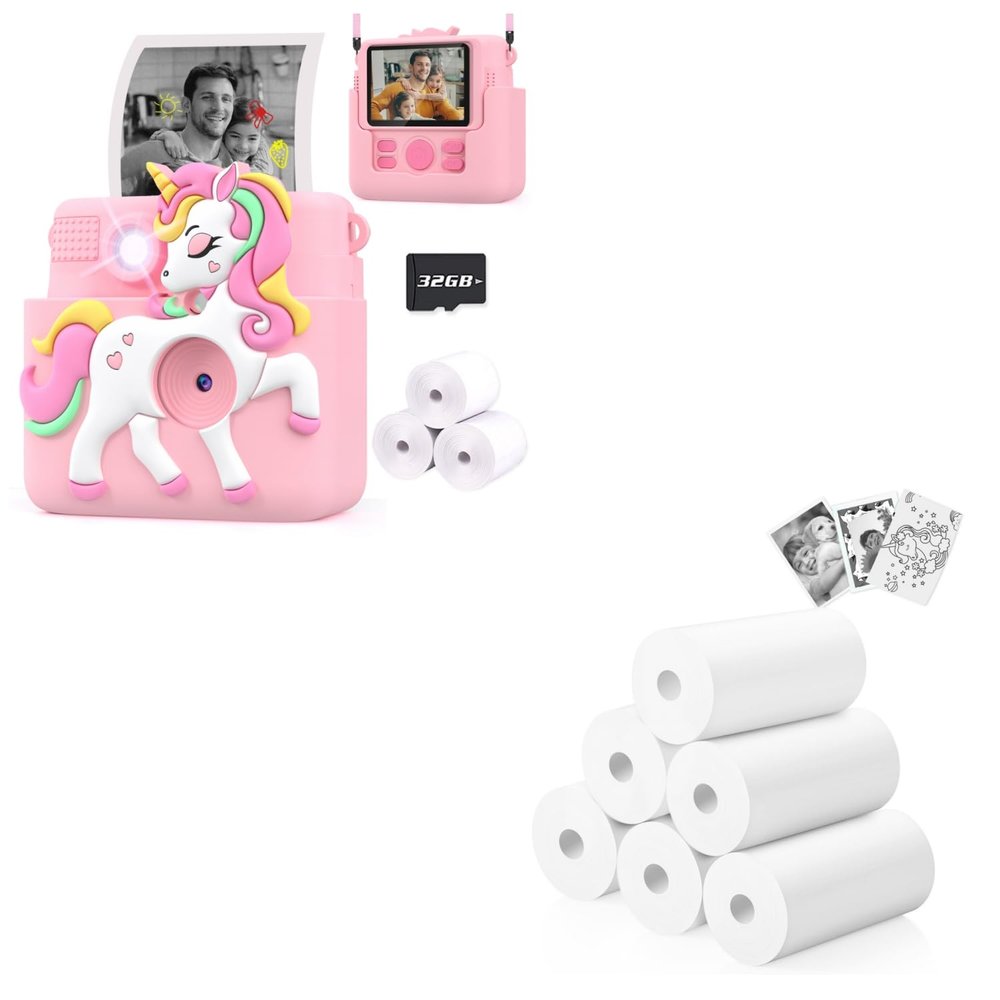 Careenoah Kids Camera with 6 Rolls Refills for Girls