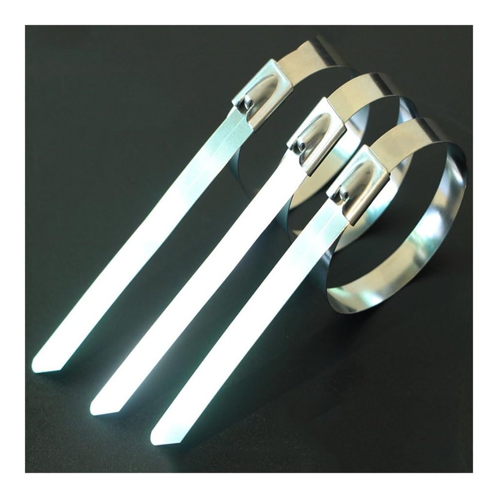 RAMBEX 20Pcs 7.9mm Stainless Steel Metal Cable Ties, Self-Locking Metal Zip Tie100mm-1000mm Long Multifunctional Locking Cable Tie (Color : 7.9mm(0.31inch), Size : 550mm)