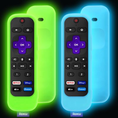 2Pack Climberer Remote Cover for Roku 1st Gen/Pro/Ultra/Express 4K - Buttons 1 & 2 Accessible, Glow-in-The-Dark + Strap