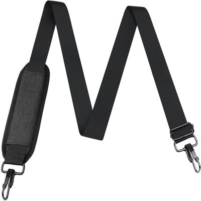 BOOEUDI 56 inch Shoulder Strap, Universal Adjustable Thick Soft Duffel Bag Shoulder Strap Replacement Comfortable Belt with Metal Swivel Hooks for Laptop Messenger Bag, Briefcase, Shoulder Bag, Black