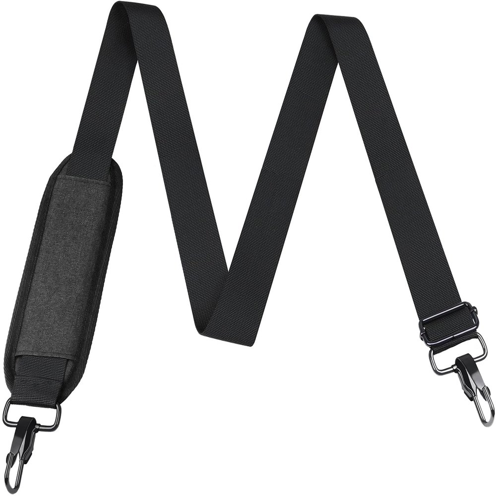 BOOEUDI 56 inch Shoulder Strap, Universal Adjustable Thick Soft Duffel Bag Shoulder Strap Replacement Comfortable Belt with Metal Swivel Hooks for Laptop Messenger Bag, Briefcase, Shoulder Bag, Black