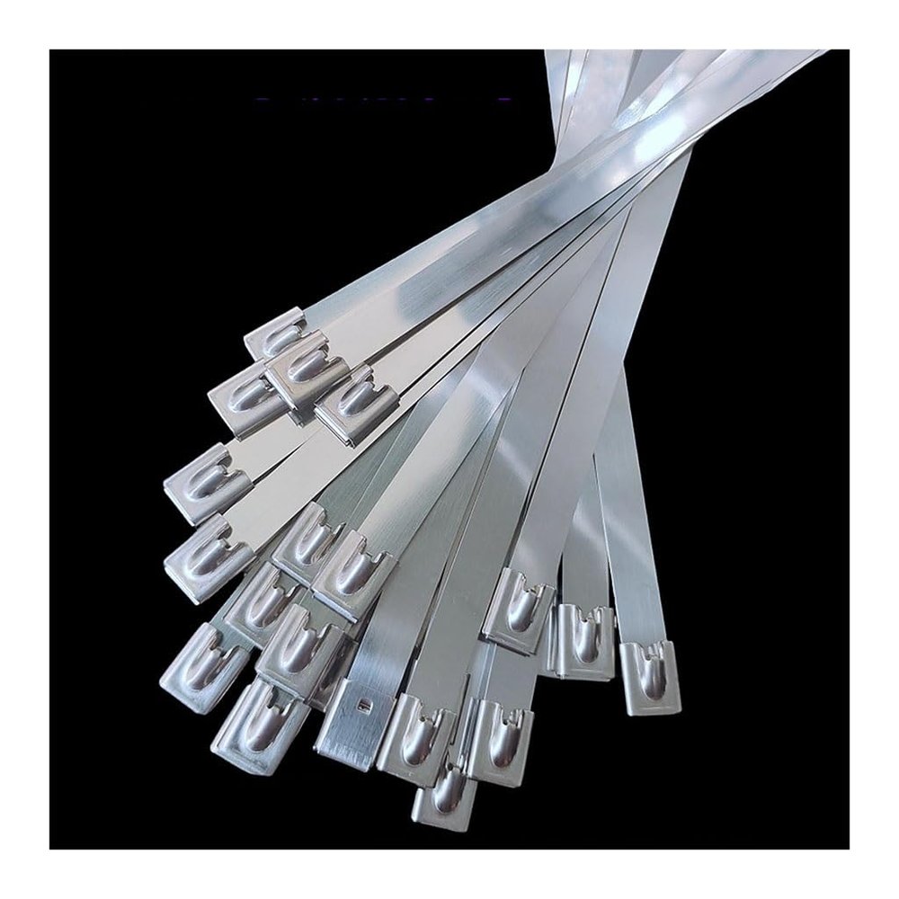 RAMBEX 20Pcs 10mm Stainless Steel Metal Cable Ties, Self-Locking Metal Zip Tie10cm-100cm Long Multifunctional Locking Cable Tie (Color : 10mm(0.39inch), Size : 550mm)
