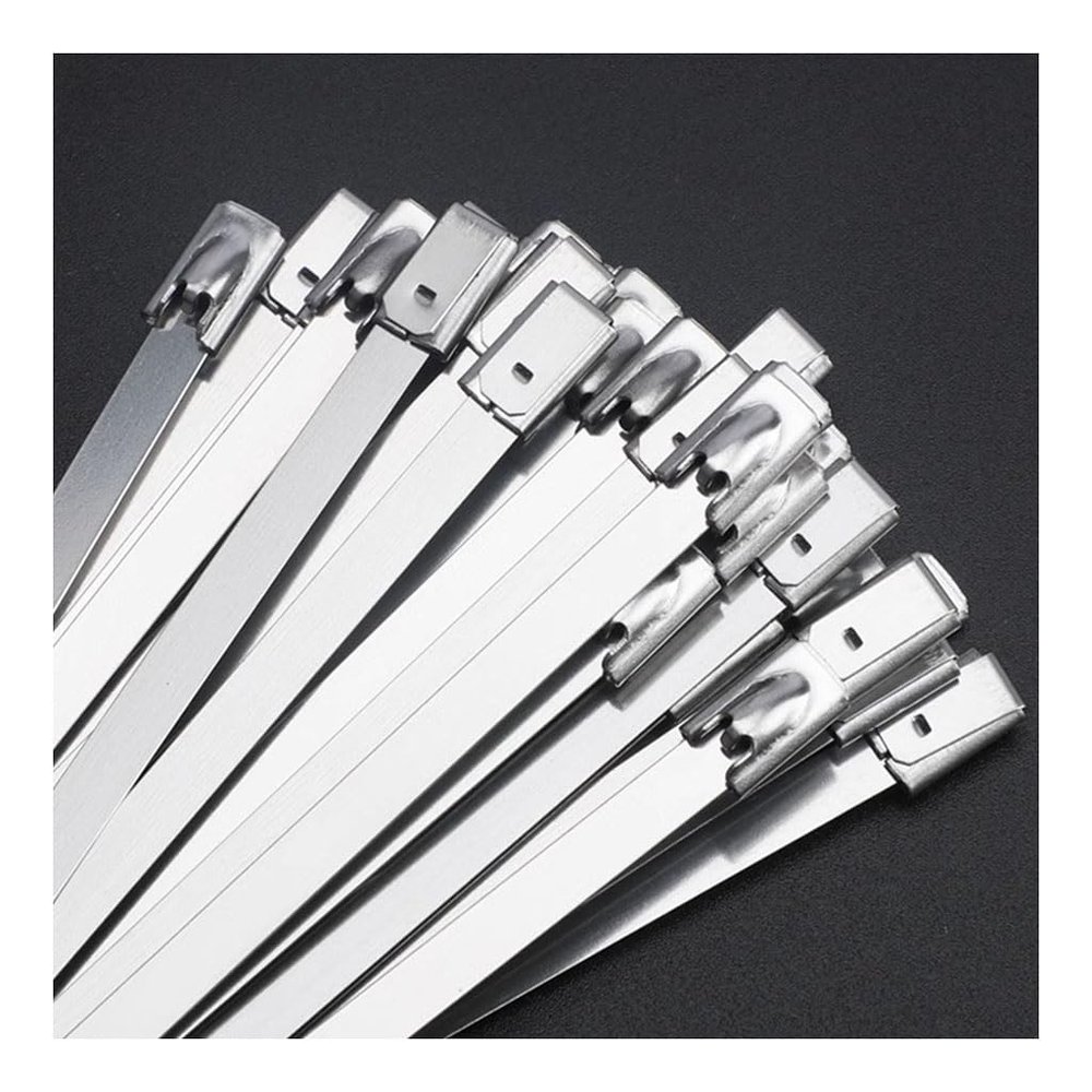 RAMBEX 20Pcs 4.6mm Stainless Steel Metal Cable Ties, Self-Locking Metal Zip Tie100mm-1000mm Long Multifunctional Locking Cable Tie (Color : 4.6mm(0.18inch), Size : 900mm)