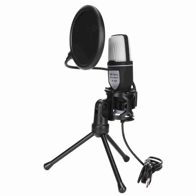 Asixxsix USB Microphone 360 Degree Rotation RGB Indicator Gaming Microphone with Windscreen and Tripod Stand, USB Chip, Metal Condenser Recording, Carbon Steel Material for PC