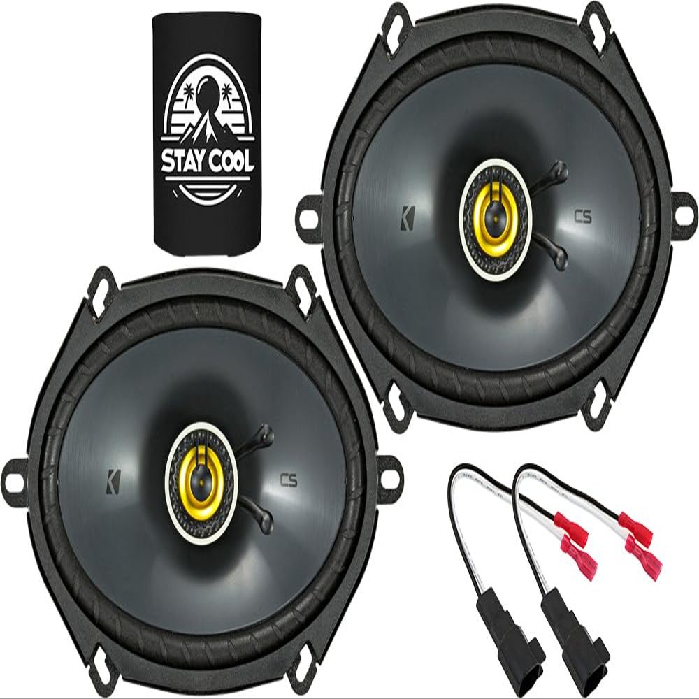 KICKER Front/Rear Door 6x8 Speakers Kit for Ford Flex 2013-2019 Upgrade Kit - Pair of CS Series 6x8 Inch Coaxial Speakers with Harnesses - CSC68, 46CSC684