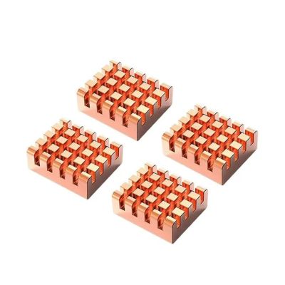 12x13x5mm Pure Copper Heatsink Cooling Fin Radiator Heat Sinks with Thermal Conductive Adhesive Tape for Motherboard GPU Pure Copper Heatsink