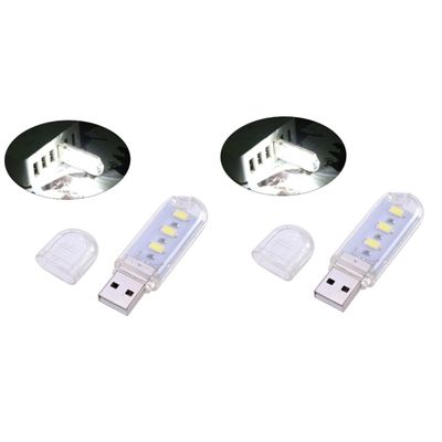 Hemoton 2pcs Led Light Night Lamp for Desk 3 Beads Portable Reading Light Keyboard Lamp Laptop Design