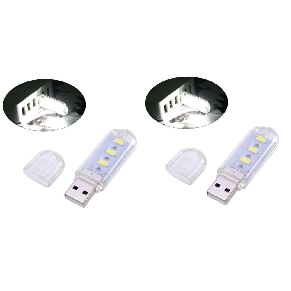 Hemoton 2pcs Led Light Night Lamp for Desk 3 Beads Portable Reading Light Keyboard Lamp Laptop Design