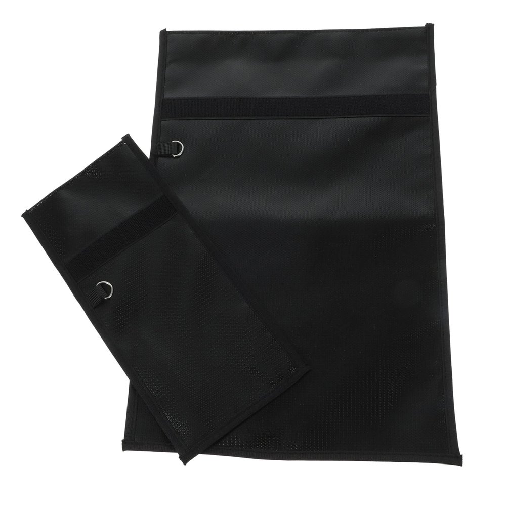 Gogogmee 2pcs Fireproof Faraday Bags Lightweight Fiberglass Document Pouches for Tablets Phones Double Design for Privacy Protection Set for Outdoor Use