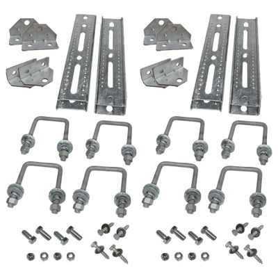 A.A 10" Galvanized Swivel Top Bunk Bracket Kit with Hardware for Boat Trailer, fits 3x3 Cross Members, Heavy Duty (8 Pack)