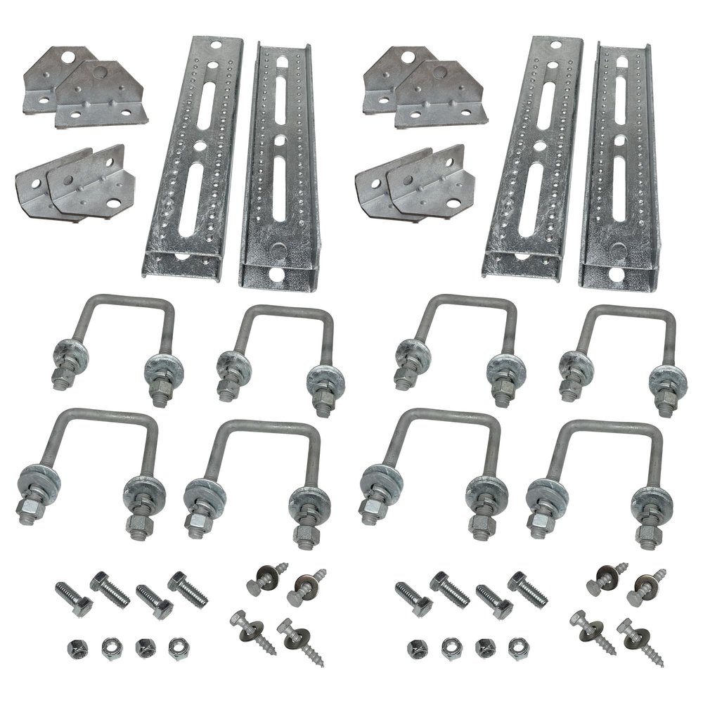 A.A 10" Galvanized Swivel Top Bunk Bracket Kit with Hardware for Boat Trailer, fits 3x3 Cross Members, Heavy Duty (8 Pack)