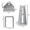 A.A 10" Galvanized Swivel Top Bunk Bracket Kit with Hardware for Boat Trailer, fits 3x3 Cross Members, Heavy Duty (8 Pack) view 3