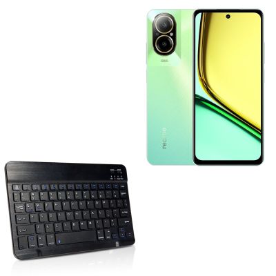 BoxWave Keyboard Compatible with Realme C67 4G - SlimKeys Bluetooth Keyboard, Portable Thin with Chiclet-Style Keys - Jet Black